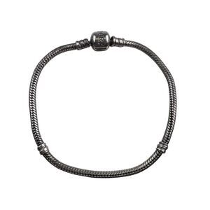 Pandora Sterling Silver Charm Bracelet Barrel Clasp Snake Chain 7.75"